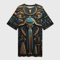 Женская длинная футболка Орнамент в стиле египетской иероглифики