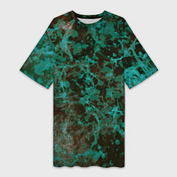 Женская длинная футболка Абстракция - водоросли