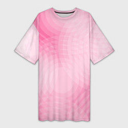 Футболка женская длинная Абстракция с розовыми кругами, цвет: 3D-принт