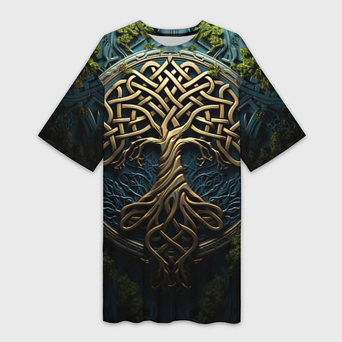 Женская длинная футболка Кельты: древо жизни / 3D-принт – фото 1