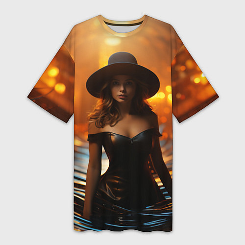 Женская длинная футболка Красавица ведьма / 3D-принт – фото 1