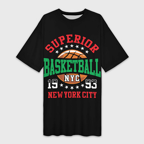 Женская длинная футболка Superior basketball / 3D-принт – фото 1