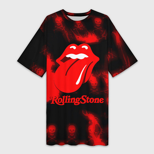 Женская длинная футболка Rolling Stone rock / 3D-принт – фото 1