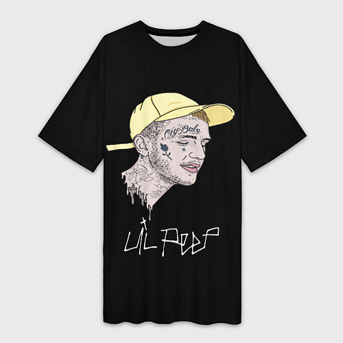 Женская длинная футболка Lil Peep rap steel / 3D-принт – фото 1