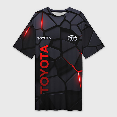 Женская длинная футболка Toyota - плиты с эффектом свечения / 3D-принт – фото 1