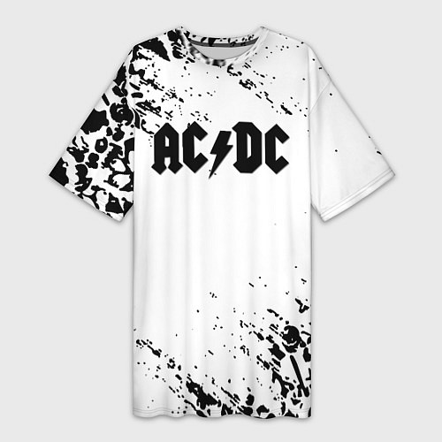 Женская длинная футболка ACDC rock collection краски черепа / 3D-принт – фото 1