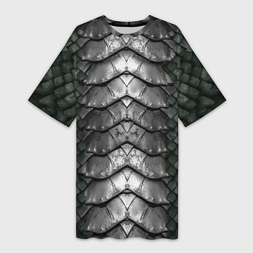 Женская длинная футболка Dragon scales / 3D-принт – фото 1