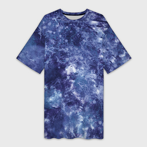 Женская длинная футболка Абстракция - sea blue / 3D-принт – фото 1