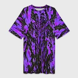 Футболка женская длинная Демонический доспех фиолетовый, цвет: 3D-принт