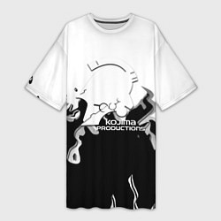 Женская длинная футболка Kojima Productions black flame