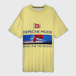 Футболка женская длинная Depeche Mode - Music For The Masses title, цвет: 3D-принт