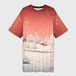 Женская длинная футболка Волшебство новогодней ночи