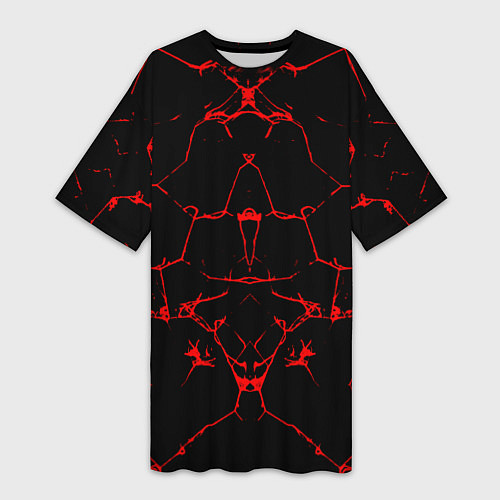 Женская длинная футболка Кровавые трещины / 3D-принт – фото 1