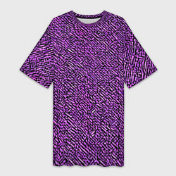 Женская длинная футболка Чёрные и фиолетовые мазки