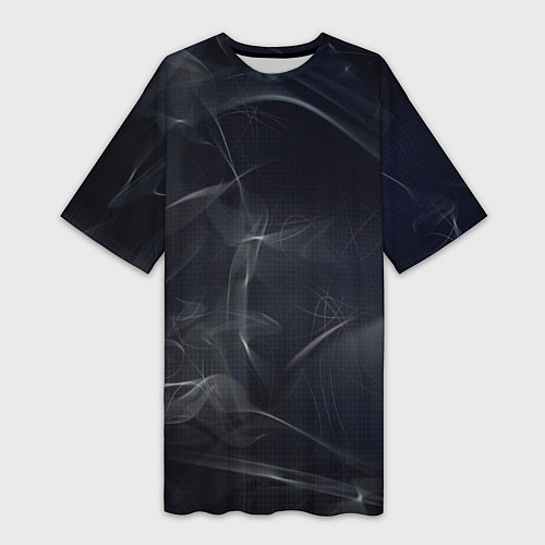 Женская длинная футболка Серый дым и тьма / 3D-принт – фото 1