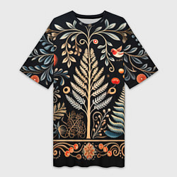 Женская длинная футболка Зимняя вязь