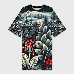 Женская длинная футболка Хрустальные рисунки