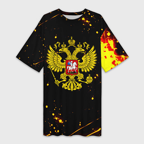 Женская длинная футболка СССР жёлтые краски / 3D-принт – фото 1