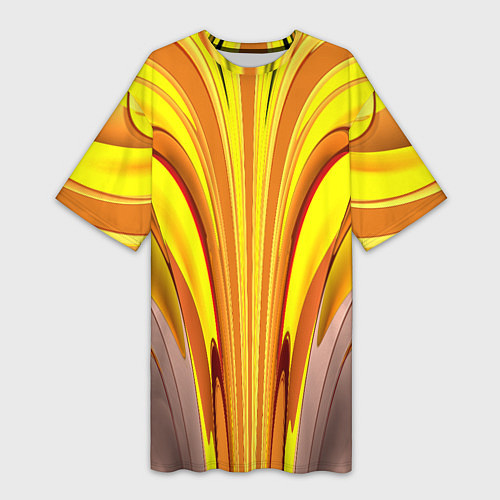 Женская длинная футболка Вытянутые желтые полосы / 3D-принт – фото 1