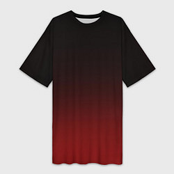 Женская длинная футболка Градиент от тёмного до тёмно красного
