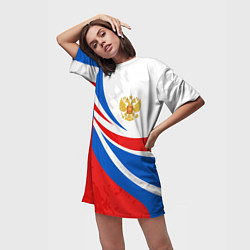 Футболка женская длинная Россия - спортивная униформа, цвет: 3D-принт — фото 2