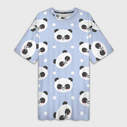 Женская длинная футболка Милая мультяшная панда