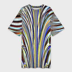 Женская длинная футболка Струйчатый перламутровый узор