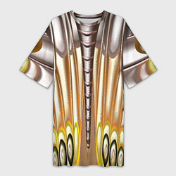 Женская длинная футболка Абстрактный рисунок по мотивам крыла бабочки