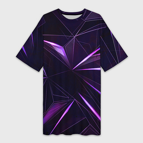 Женская длинная футболка Фиолетовый хрусталь / 3D-принт – фото 1