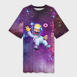Женская длинная футболка Homer Simpson in space - ai art
