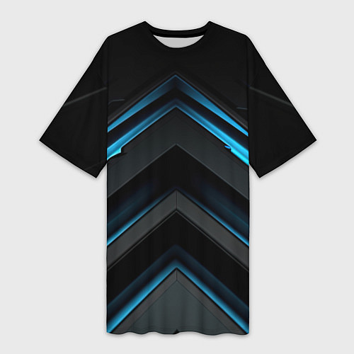 Женская длинная футболка Абстрактная вселенная синего / 3D-принт – фото 1