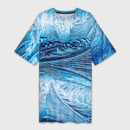 Женская длинная футболка Ледяной узор / 3D-принт – фото 1