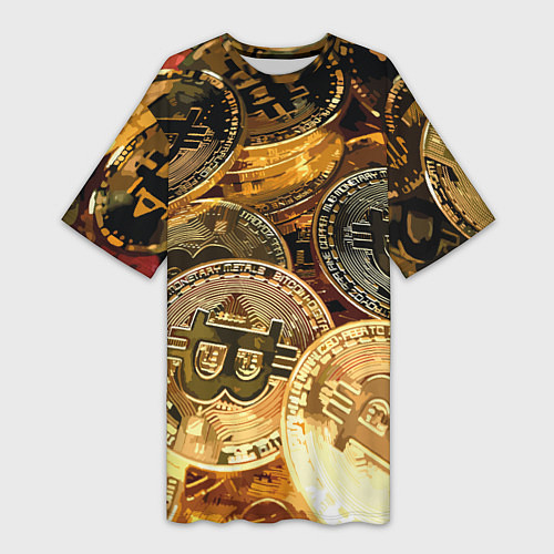 Женская длинная футболка Золото цифровой эры / 3D-принт – фото 1