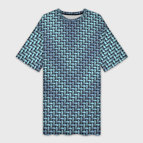 Женская длинная футболка Текстура саржевого переплетения / 3D-принт – фото 1
