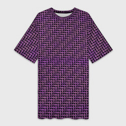 Женская длинная футболка Фиолетовая текстура саржевого переплетения