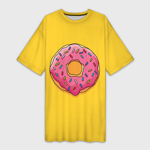 Женская длинная футболка Пончик Гомера / 3D-принт – фото 1