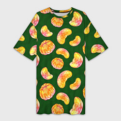 Женская длинная футболка Мандариновые дольки