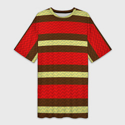 Футболка женская длинная Плетёная текстура змеиной расцветки, цвет: 3D-принт