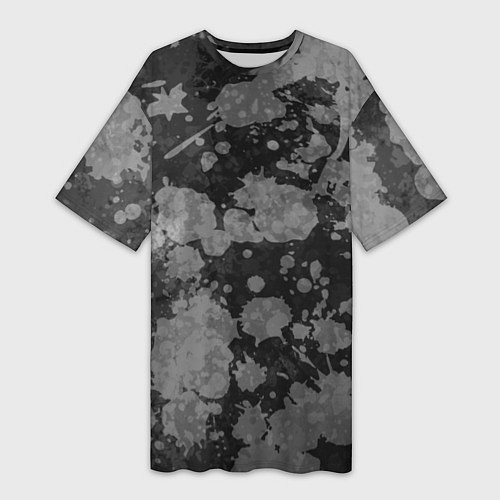 Женская длинная футболка Абстракция - светлое на темном / 3D-принт – фото 1