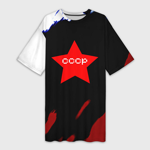 Женская длинная футболка Ссср моя страна краски / 3D-принт – фото 1