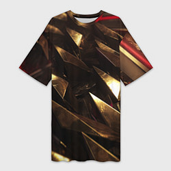 Женская длинная футболка Золотые камни абстракт