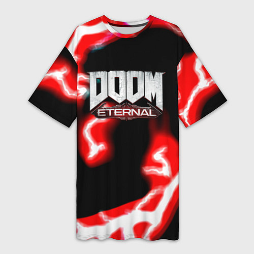Женская длинная футболка Doom eternal storm / 3D-принт – фото 1