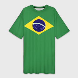 Женская длинная футболка Бразилия флаг