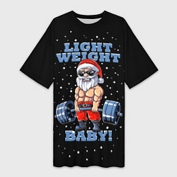 Футболка женская длинная Santa Claus - light weight baby, цвет: 3D-принт