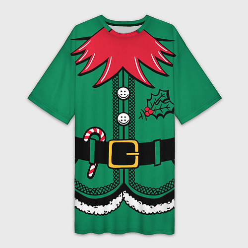 Женская длинная футболка Костюм Гринча / 3D-принт – фото 1