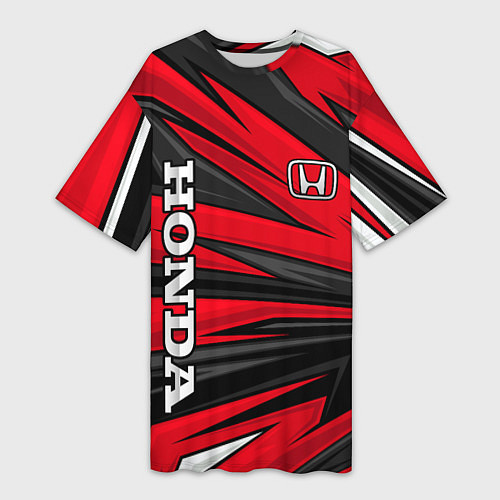 Женская длинная футболка Red sport - honda / 3D-принт – фото 1