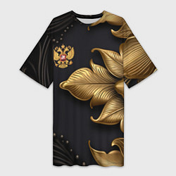 Женская длинная футболка Золотой герб России