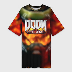 Женская длинная футболка Doom eternal games