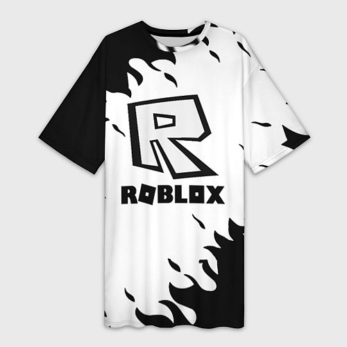 Женская длинная футболка Roblox fire games / 3D-принт – фото 1