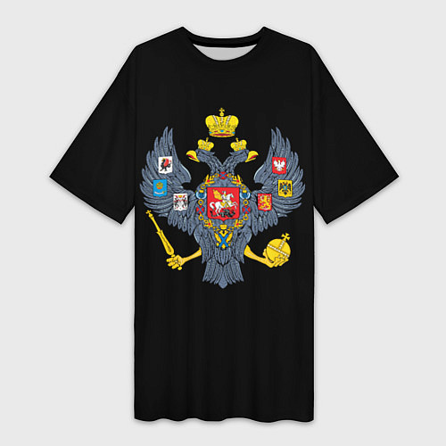 Женская длинная футболка Держава герб Российской империи / 3D-принт – фото 1